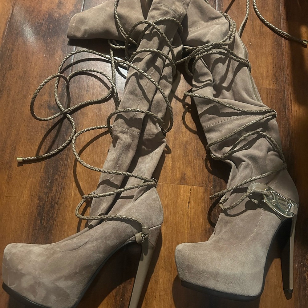 Monika Chiang Camel Color Over-the-Knee Boots